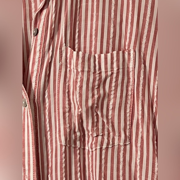 Women’s pink and white striped button-down blouse Universal Thread size XL - Picture 5 of 7